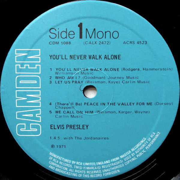 Elvis* : You'll Never Walk Alone (LP, Album, Comp, Mono, Tur)
