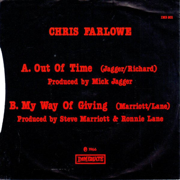 Chris Farlowe : Out Of Time (7", RE)
