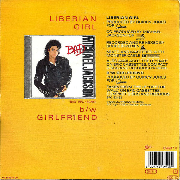 Michael Jackson - Liberian Girl (7) (Very Good Plus (VG)) - DaddyPop