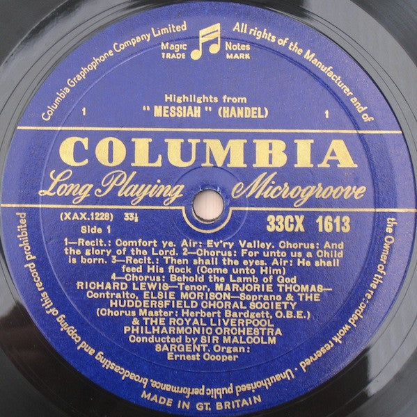 Georg Friedrich Händel, Sir Malcolm Sargent : Messiah Highlights (LP, Mono)
