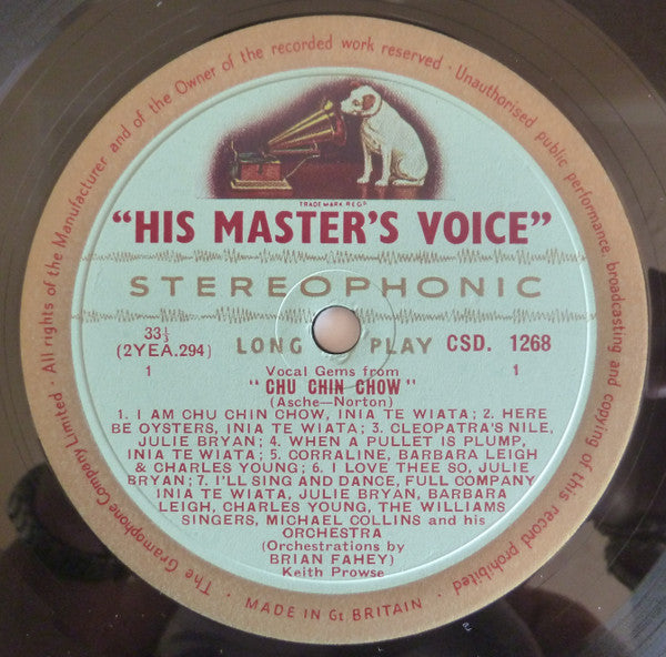 Inia Te Wiata, Julie Bryan, Barbara Leigh, Charles Young, The Williams Singers, Michael Collins And His Orchestra : Vocal Gems From Chu Chin Chow (LP, Album)