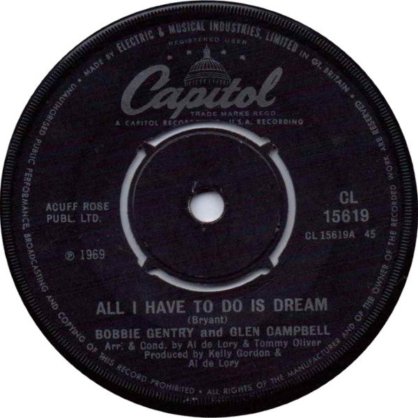 Bobbie Gentry And Glen Campbell : All I Have To Do Is Dream (7", Single, 4 P)