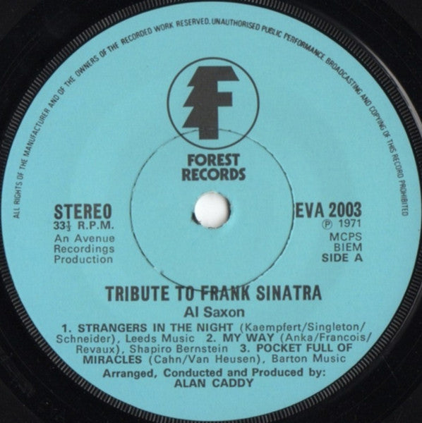 Al Saxon - Al Saxon Sings Sinatra (7) (Very Good Plus (VG)) - DaddyPop