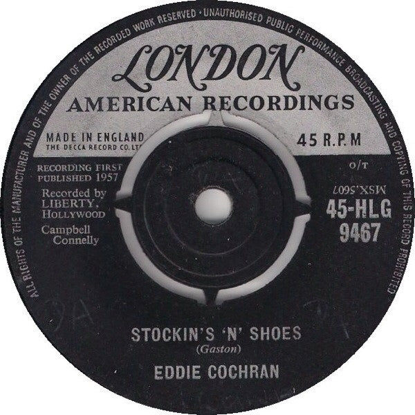 Eddie Cochran : Undying Love / Stockin's 'N' Shoes (7", Single)