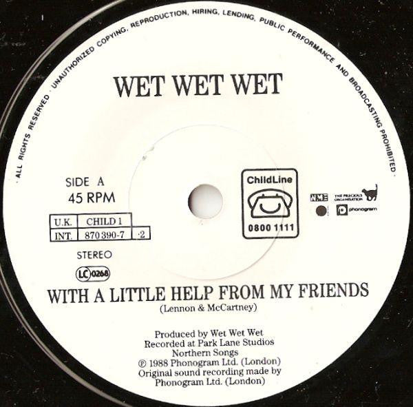 Wet Wet Wet / Billy Bragg : With A Little Help From My Friends / She's Leaving Home (7", Single, Pap)