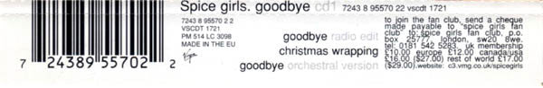 Spice Girls : Goodbye (CD, Single, CD1)