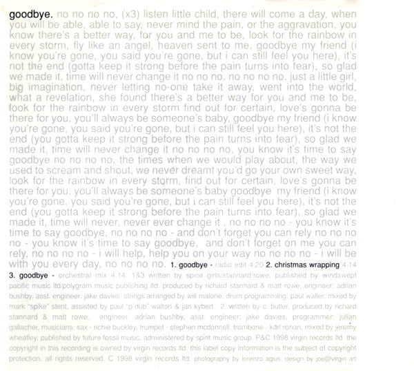 Spice Girls : Goodbye (CD, Single, CD1)