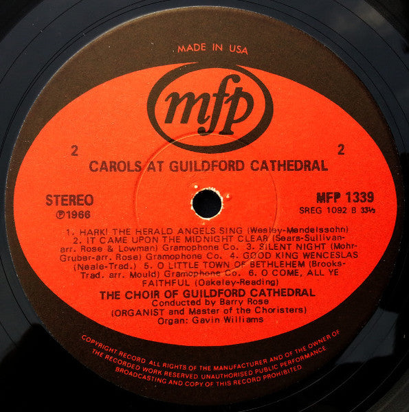The Guildford Cathedral Choir : Christmas Carols From Guildford Cathedral (LP, Album, RE)