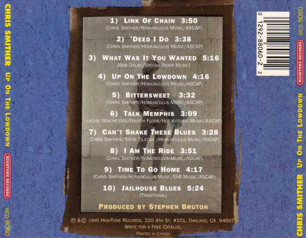 Chris Smither : Up On The Lowdown (CD, Album)