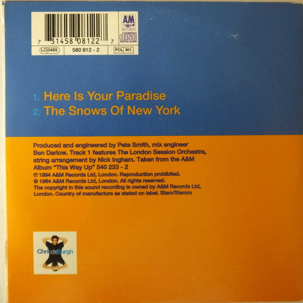 Chris de Burgh : Here Is Your Paradise (CD, Single, Car)