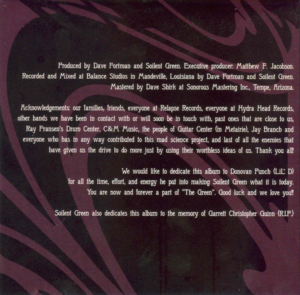 Soilent Green : A Deleted Symphony For The Beaten Down (CD, Album)