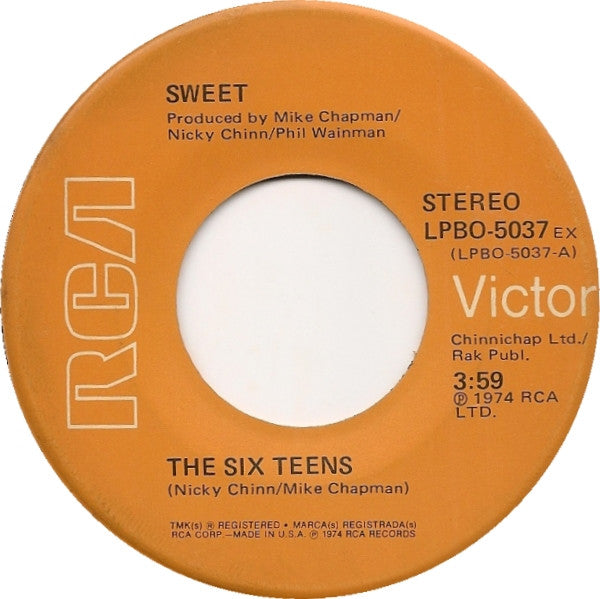 The Sweet : The Six Teens (7", Single, USA)