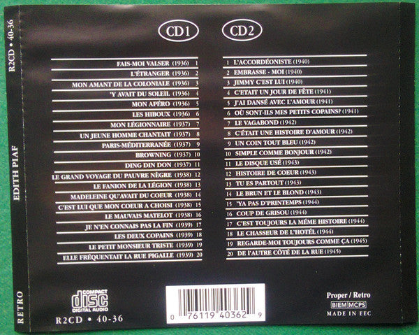 Edith Piaf : The Gold Collection - 40 Chansons D'or (2xCD, Comp)