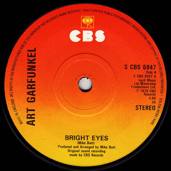 Art Garfunkel - Bright Eyes (7) (Good (G)) - DaddyPop