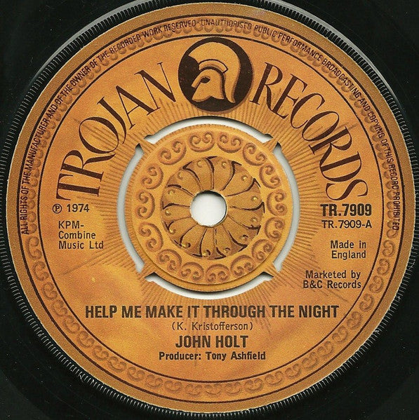 John Holt : Help Me Make It Through The Night (7", Single, Pus)