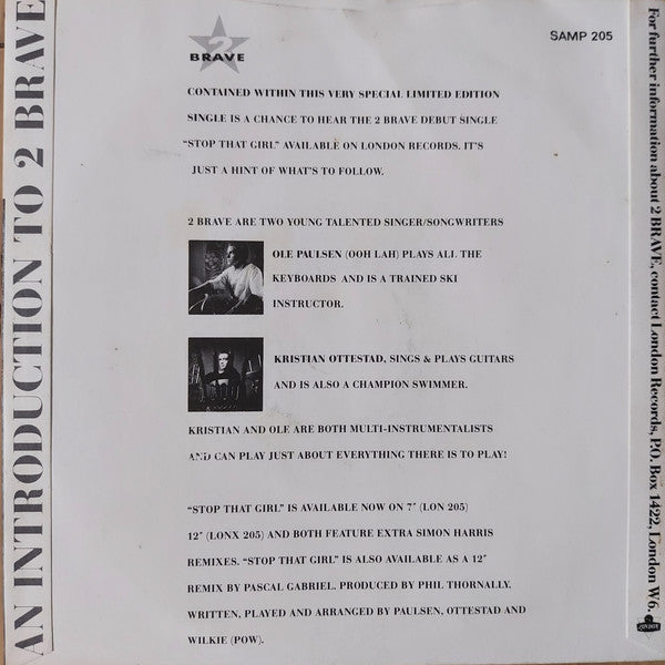 2 Brave - Stop That Girl (7) (Very Good Plus (VG)) - DaddyPop