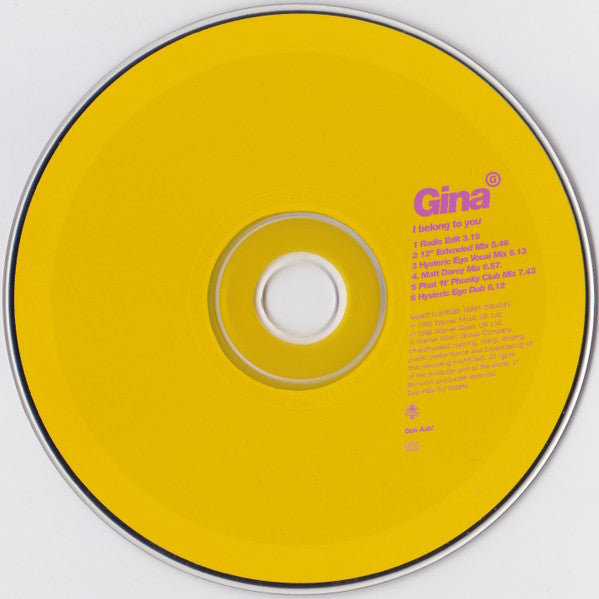 Gina G : I Belong To You (CD, Single)