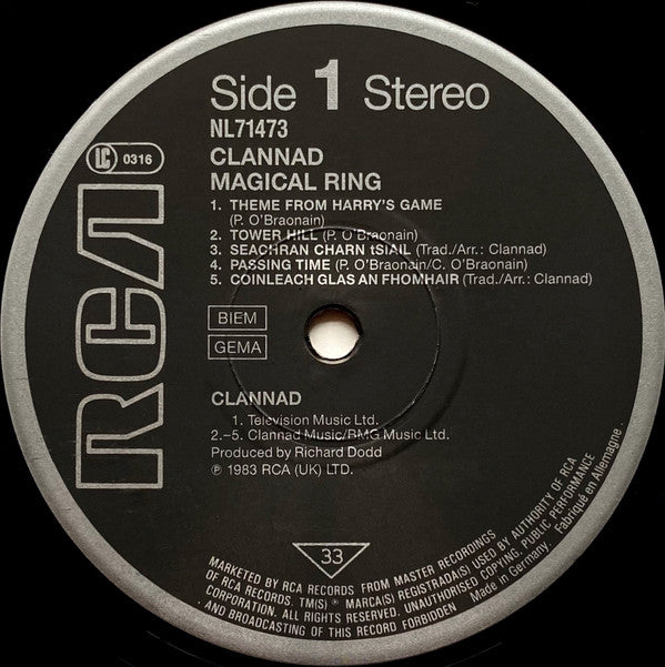 Clannad : Magical Ring (LP, Album, RE, 4-L)