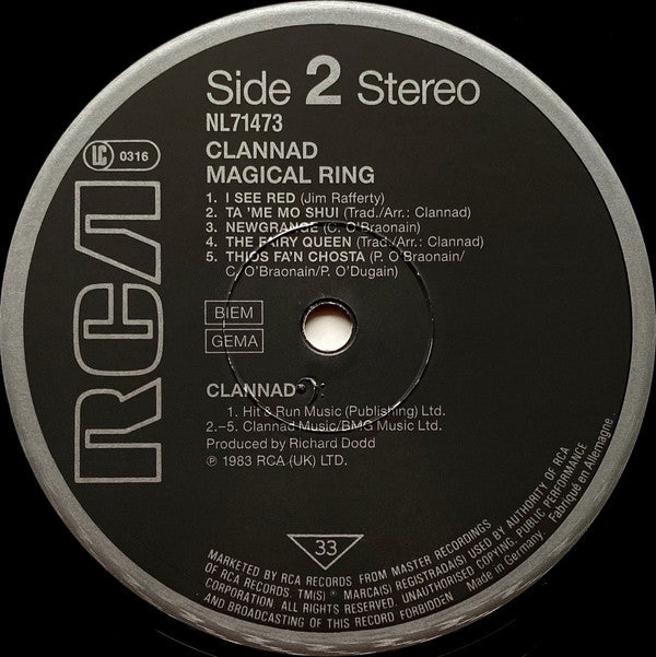 Clannad : Magical Ring (LP, Album, RE, 4-L)