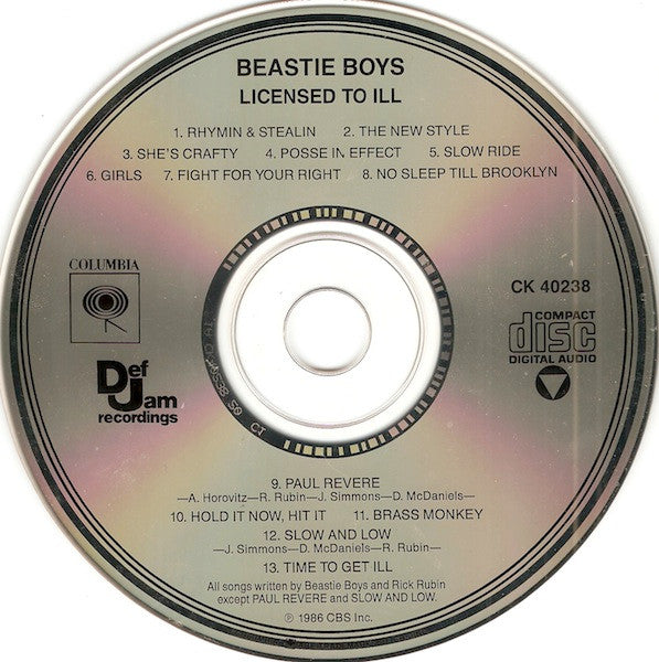 Beastie Boys : Licensed To Ill (CD, Album, RE, RP, Pit)