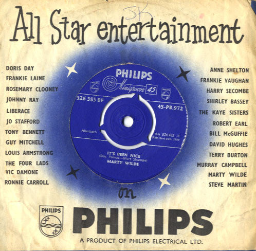 Marty Wilde : It's Been Nice (7", Single, 3-P)