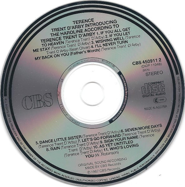 Terence Trent D'Arby : Introducing The Hardline According To Terence Trent D'Arby (CD, Album)
