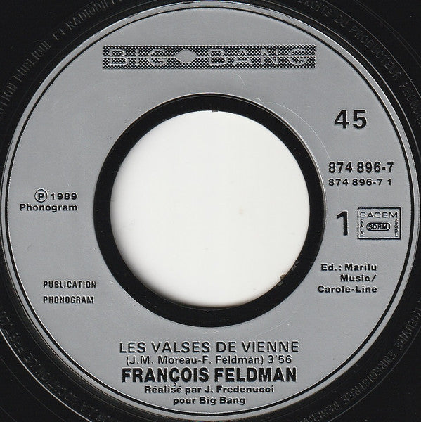 François Feldman : Les Valses De Vienne (7", Single)