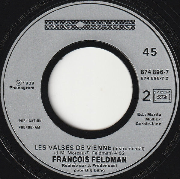 François Feldman : Les Valses De Vienne (7", Single)