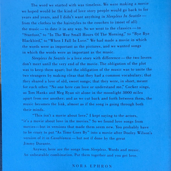 Various : Sleepless In Seattle (Original Motion Picture Soundtrack) (CD, Comp)