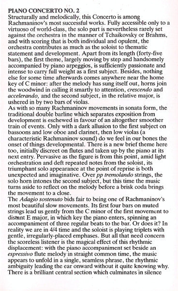 Sergei Vasilyevich Rachmaninoff - Martino Tirimo, Philharmonia Orchestra, Yoel Levi : Piano Concerto No. 2, Rhapsody On A Theme Of Paganini (Cass, RE)