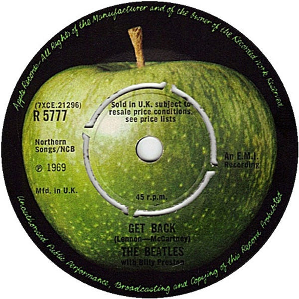 The Beatles With Billy Preston : Get Back (7", Single, Pus)