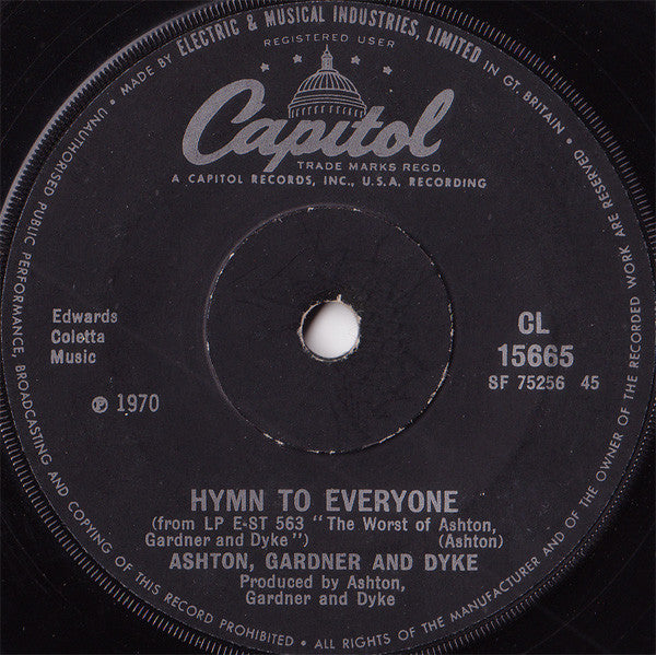 Ashton, Gardner & Dyke - The Resurrection Shuffle (7) (Good Plus (G)) - DaddyPop