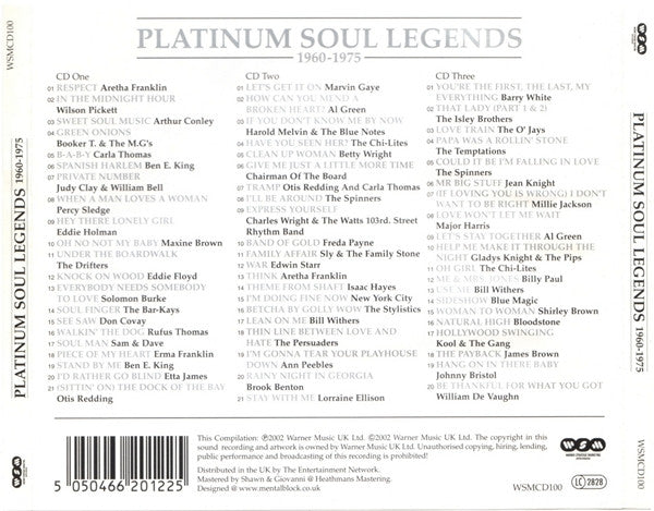 Various : Platinum Soul Legends - 1960-1975 (3xCD, Comp)