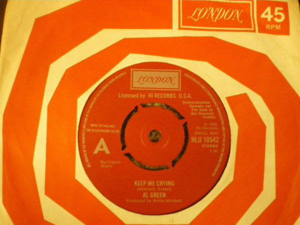Al Green : Keep Me Crying / There Is Love (7", Promo)