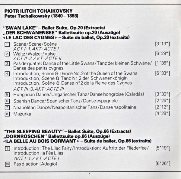 Riccardo Muti, Pyotr Ilyich Tchaikovsky : Suites From The Ballets: Swan Lake / Sleeping Beauty (CD, Album)