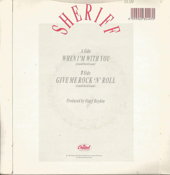 Sheriff (3) : When I'm With You (7", Single)