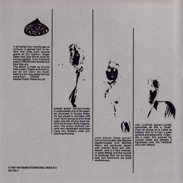 Cream (2) : Fresh Cream (CD, Album, RE, RM, RP, EDC)