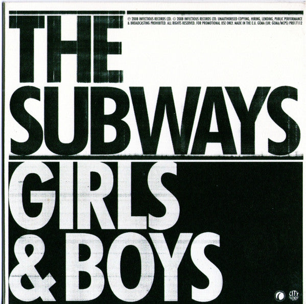 The Subways : Girls & Boys (CDr, Single, Promo, Car)