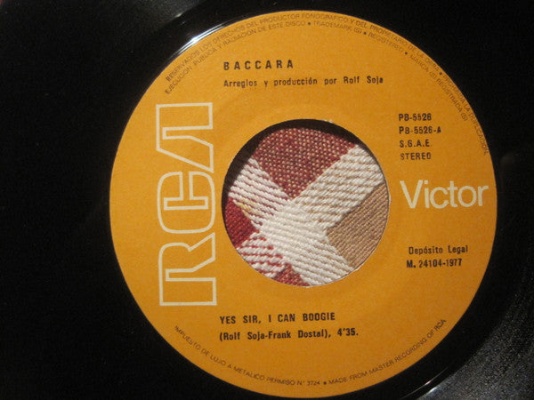 Baccara : Yes Sir, I Can Boogie / Cara Mia (7", Single)
