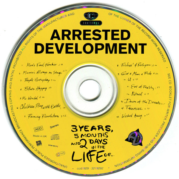 Arrested Development - 3 Years, 5 Months And 2 Days In The Life Of... (CD) (Very Good Plus (VG)) - DaddyPop