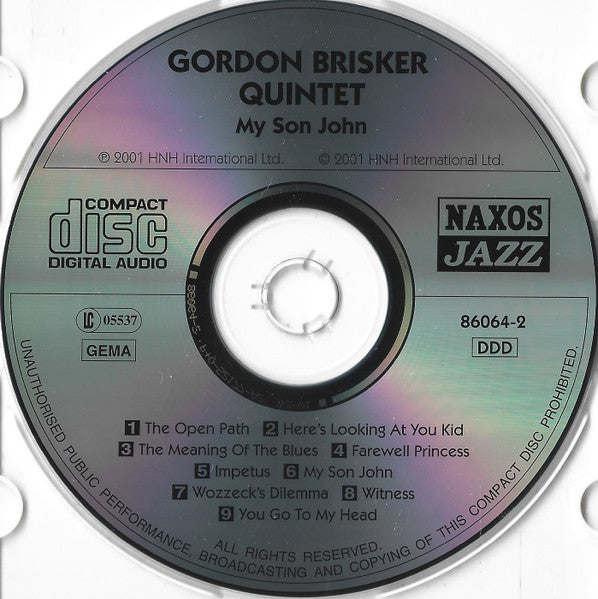 Gordon Brisker Quintet : My Son John (CD, Album)