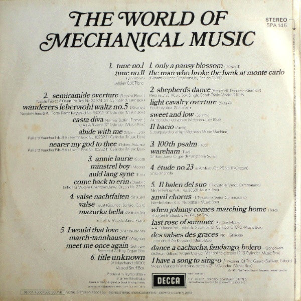 Various : The World Of Mechanical Music (LP)