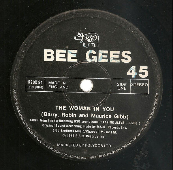 Bee Gees : The Woman In You (Extended Version) / Saturday Night Mix (12", Single)