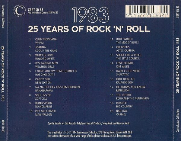 Various - 25 Years Of Rock N Roll 1983 (CD) (Very Good Plus (VG)) - DaddyPop