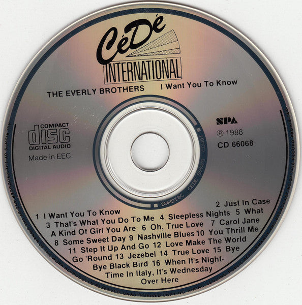 Everly Brothers : I Want You To Know (CD, Comp)