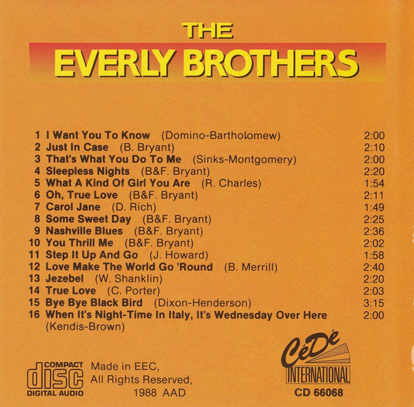 Everly Brothers : I Want You To Know (CD, Comp)