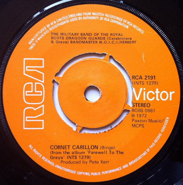 The Pipes And Drums Of The Royal Scots Dragoon Guards (Carabiniers And Greys) And The Military Band Of The Royal Scots Dragoon Guards (Carabiniers And Greys) : Amazing Grace (7", Single, 4-P)