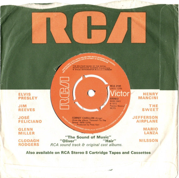 The Pipes And Drums Of The Royal Scots Dragoon Guards (Carabiniers And Greys) And The Military Band Of The Royal Scots Dragoon Guards (Carabiniers And Greys) : Amazing Grace (7", Single, 4-P)