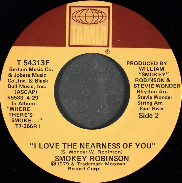 Smokey Robinson : Heavy On Pride (Light On Love) / I Love The Nearness Of You (7")