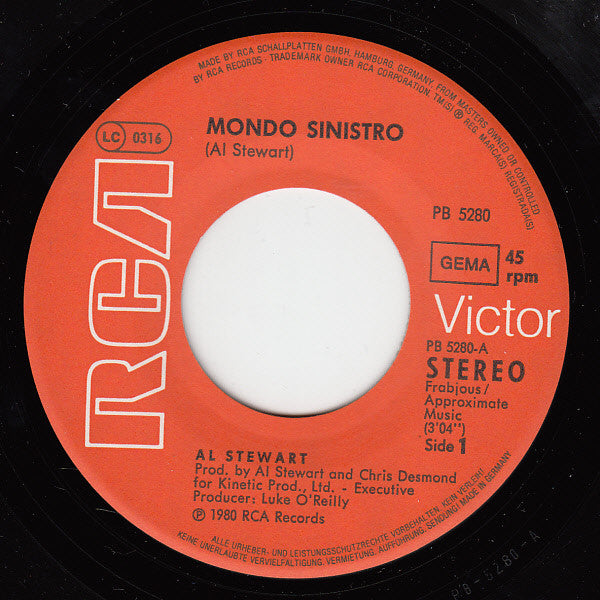 Al Stewart - Mondo Sinistro (7) (Very Good Plus (VG)) - DaddyPop